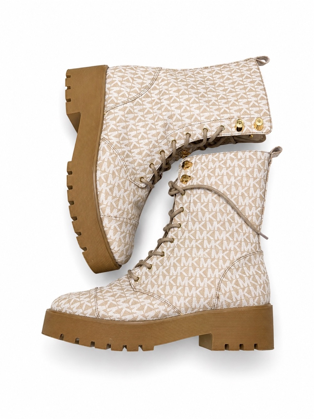 Michael Kors MK Boots Beige Monogram | Size 9.5 | Like New Worn Once